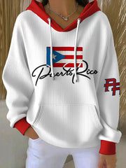 Women's Puerto Rico Art Printed Hoodie