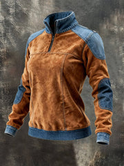 Women's Vintage Patchwork Design Sweatshirt