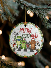 Merry Resistmas Portland Frog Printed Acrylic Decorative Ornament