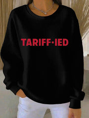 Women's Trump Tariffs Ribbed Round-Neck Sweatshirt