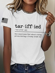 Women's Tariffied Trump Trade War Iron On Short Sleeve T-Shirt