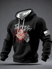 Men's Tariffied Yet? Print Checkered Cotton Hoodie