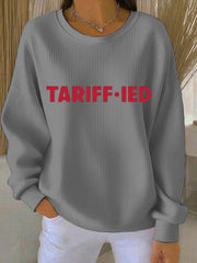 Women's Trump Tariffs Ribbed Round-Neck Sweatshirt