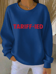 Women's Trump Tariffs Ribbed Round-Neck Sweatshirt