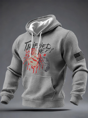 Men's Tariffied Yet? Print Checkered Cotton Hoodie