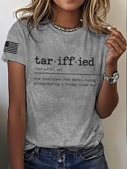 Women's Tariffied Trump Trade War Iron On Short Sleeve T-Shirt