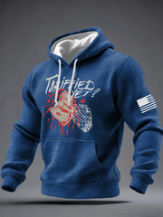 Men's Tariffied Yet? Print Checkered Cotton Hoodie