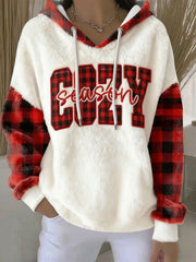Women's Christmas Cozy Season Flannel Hoodie