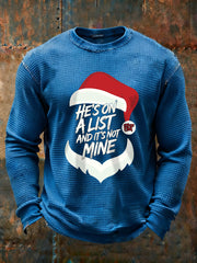 Men's Santa Claus FDT Waffle Print Casual T-Shirt