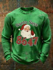 Men's Christmas FDT Waffle Print Casual T-Shirt