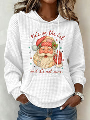 Women's Christmas FDT Waffle Print Casual Hoodie