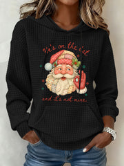 Women's Christmas FDT Waffle Print Casual Hoodie