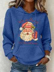 Women's Christmas FDT Waffle Print Casual Hoodie