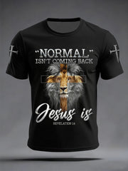 Men's Normal Isn't Coming Back Jesus Is Print Casual Tee