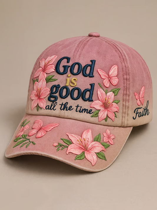 Unisex God is in her she will not be shaken Faith Art Print Hat