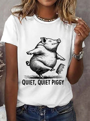 Women's Funny Quiet Piggy, This Piggy Won't Be Quiet Resist Tee