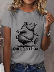 Women's Funny Quiet Piggy, This Piggy Won't Be Quiet Resist Tee