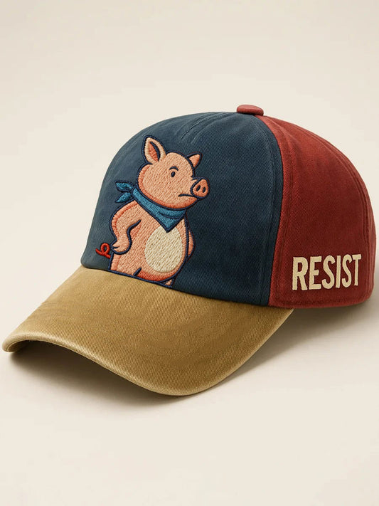 Unisex Funny Quiet Piggy, This Piggy Won't Be Quiet Resist Hat