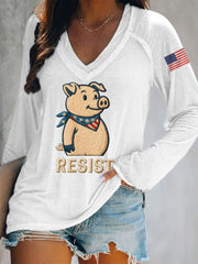 Women's This Piggy Won't Be Quiet Resist Long-Sleeve T-Shirt