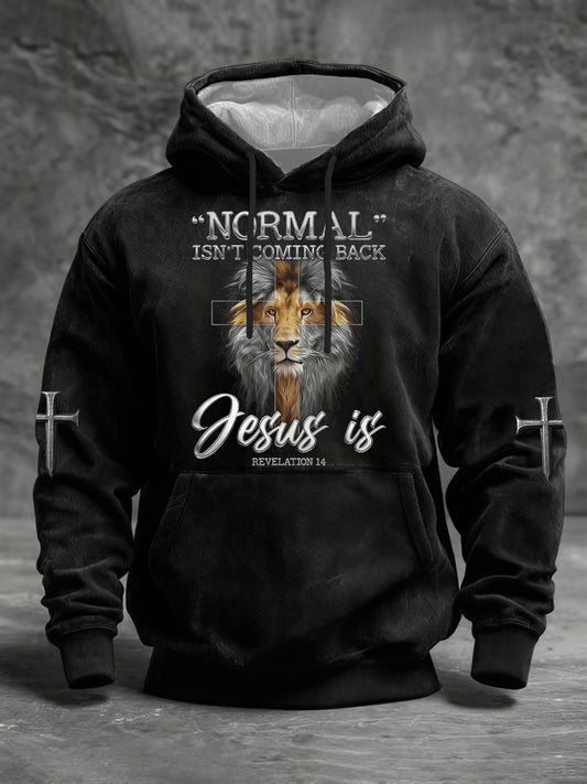 Men's Normal Isn't Coming Back Jesus Is Print Casual Hoodie