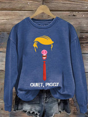 Women's Quiet Piggy Funny Print Sweatshirt
