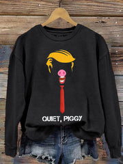 Women's Quiet Piggy Funny Print Sweatshirt