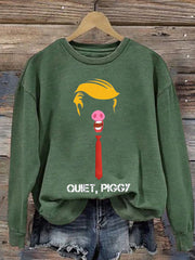 Women's Quiet Piggy Funny Print Sweatshirt