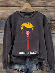 Women's Quiet Piggy Funny Print Sweatshirt