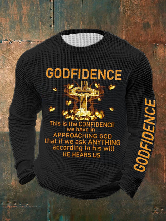 Men's This Is The Confidence We Have In Approaching God - Awesome Christian Waffle Long Sleeve T-Shirt