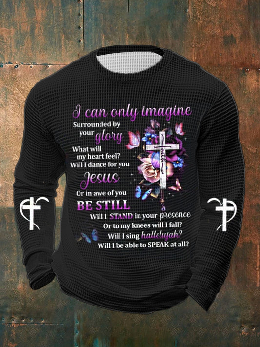 Men's Faith I Can Only Imagine  Waffle Long Sleeve T-Shirt