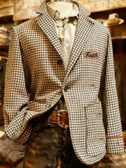 Men's Faith Houndstooth Print Casual Jacket