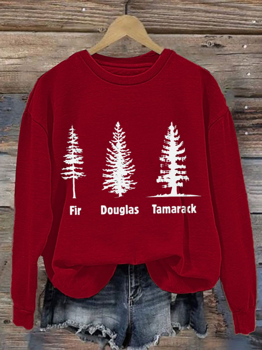 Women'S Fdt Christmas Tree Print polyester sweatshirt