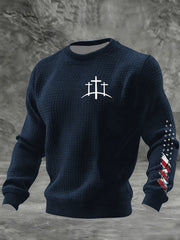 Men's Faith Cross Checkered Cotton Hoodie