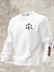 Men's Faith Cross Checkered Cotton Hoodie