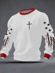 Men's Faith Cross Checkered Cotton Hoodie