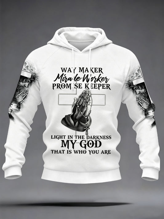 Men's Jesus Way Maker Velvet Raglan Hoodie
