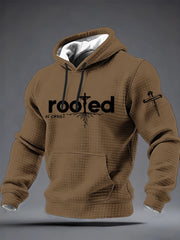 Men's Rooted IN CHRIST Checkered Cotton Hoodie