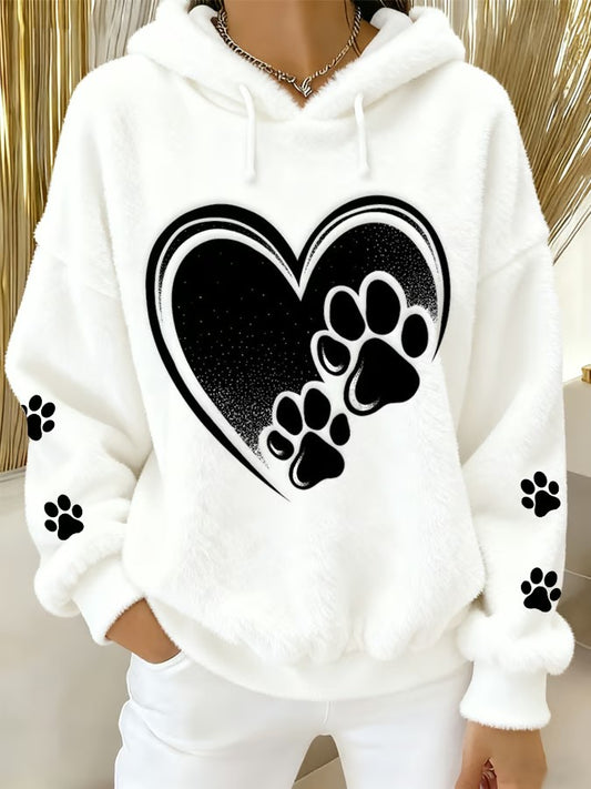 Women's Fun Animal Printed Flannel Hoodie