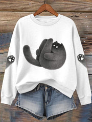 Women's Cute Cat Print Sweatshirt