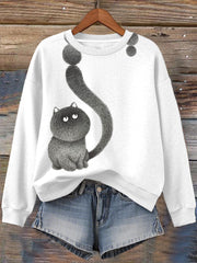 Women's Cute Cat Print Sweatshirt
