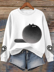 Women's Cute Cat Print Sweatshirt