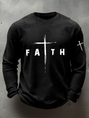 Men's Faith Waffle Print Casual T-Shirt