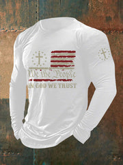 Men's In God We Trust Printed Long Sleeve T-Shirt