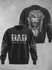 Men's   Dad Jesus Black And White Christian Sweatshirt