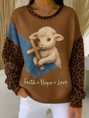 Women's Faith Hope Love Print Casual Sweatshirt