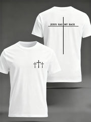 Men's Jesus Has My Back Cross Faith Tee