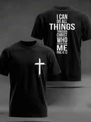 Men's Christian Faith Philippians 4:13 Print Casual Tee