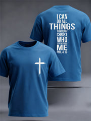 Men's Christian Faith Philippians 4:13 Print Casual Tee