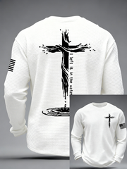Men's I Left It In The Water Cross Waffle Long Sleeve T-Shirt