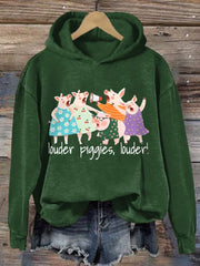 Women's Louder Piggies Resist Print Hoodie